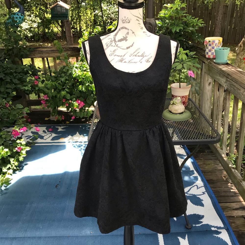 Princess Vera Wang Sleeveless Black Dress Fit & Flare Mesh Zip Back Size 9 - Picture 1 of 8